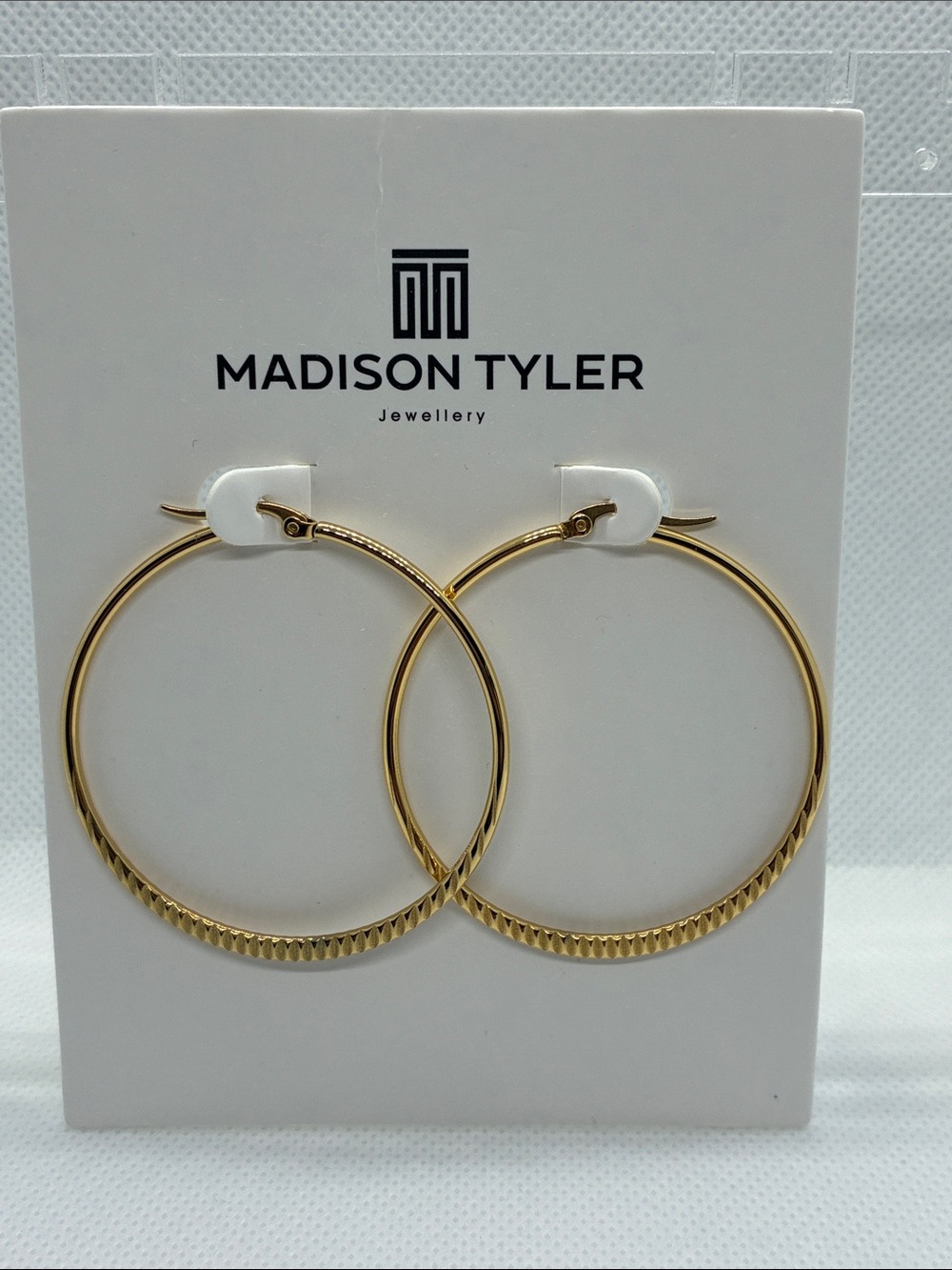 3For$20 Madison Tyler Gold Textured Hoop Earrings
